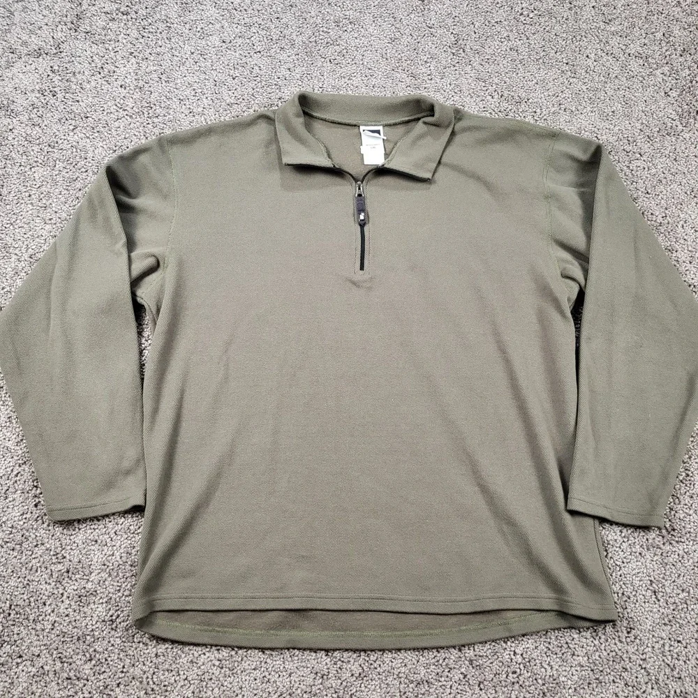 The North Face Flight Series Mens‎ Large Olive Green 1/4 Zip Pullover A579 L